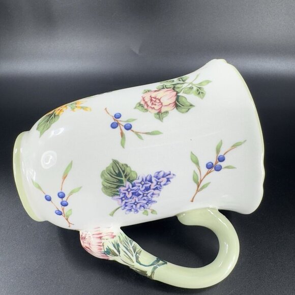 Princess House Garden Floral Ceramic Mugs Cups 12 Oz Ceramic Mug Cup Set 2 - Picture 7 of 16